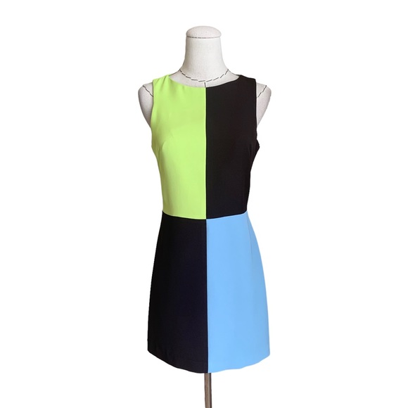 Sue Wong Dresses & Skirts - 90s Sue Wong Color Block Mini Dress 60s Mod Gogo XS S